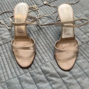 St John Snowflake ❄️ satin ankle wrap sandals